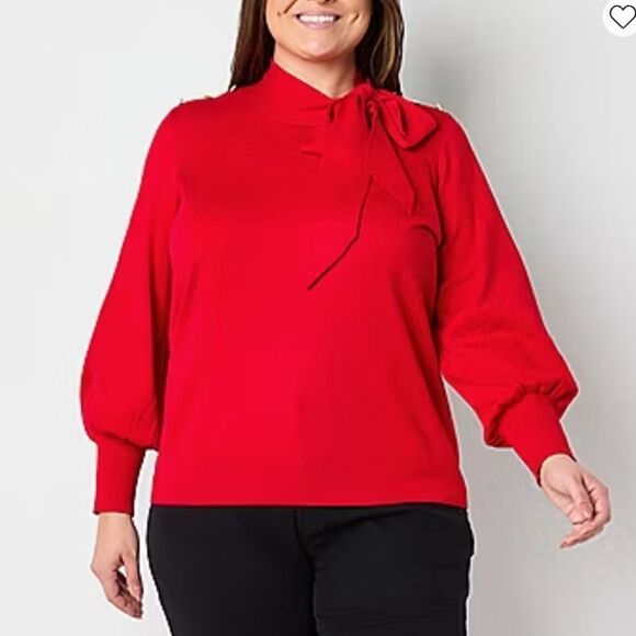 Liz Claiborne Plus SizeWomens Long Sleeve Pullover Sweater 0X - Picture 1 of 9